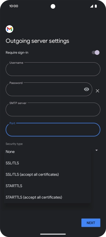 Press SSL/TLS. Press SSL/TLS.