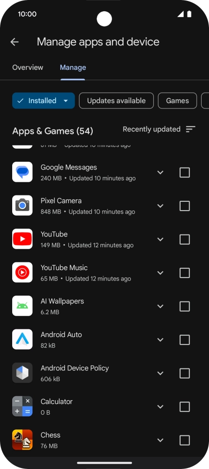 Press the required app. Press the required app.