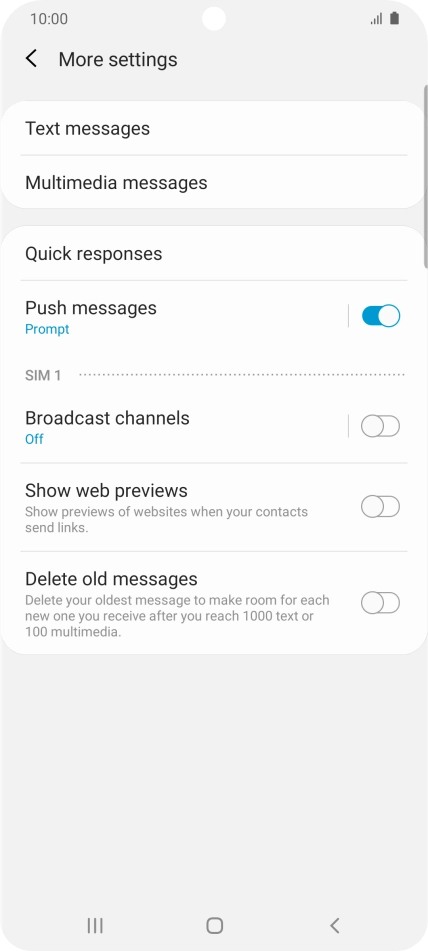 Press Text messages. Press Text messages.
