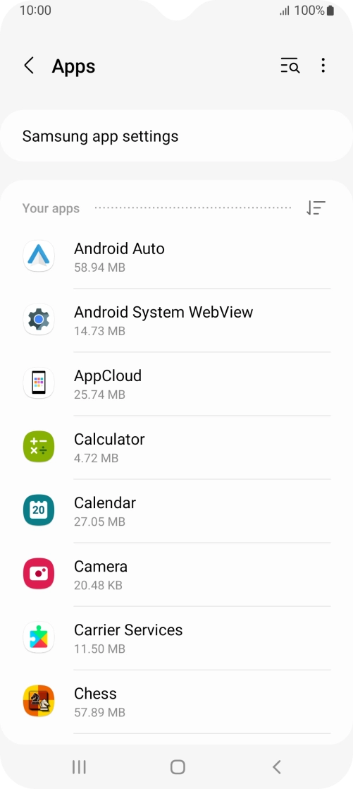 Press the required app. Press the required app.