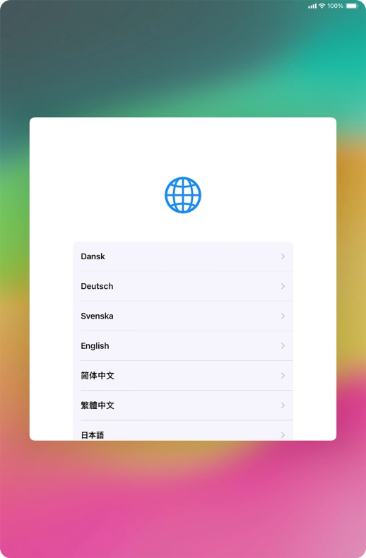 Press the required language. Press the required language.