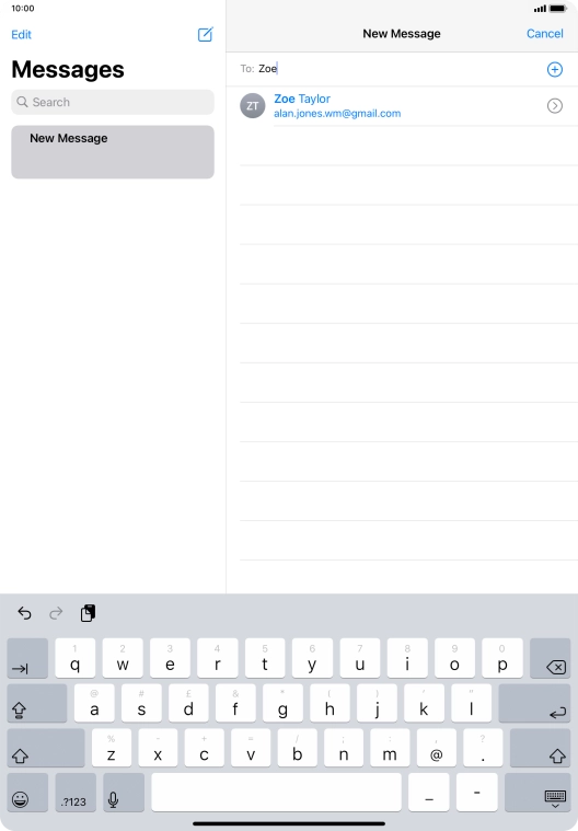 Press the required contact. Press the required contact.