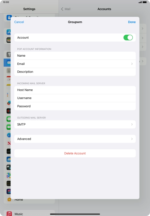 Press SMTP. Press SMTP.
