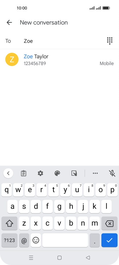 Press the required contact. Press the required contact.