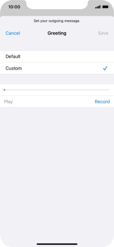 Press Record to start recording a personal greeting. Press Record to start recording a personal greeting.
