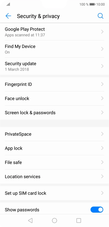Press Set up SIM card lock. Press Set up SIM card lock.