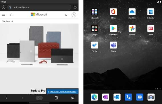 Slide your finger slowly upwards from the bottom of the screen and drag the app to the other screen. Slide your finger slowly upwards from the bottom of the screen and drag the app to the other screen.