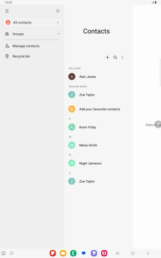 Press Manage contacts. Press Manage contacts.