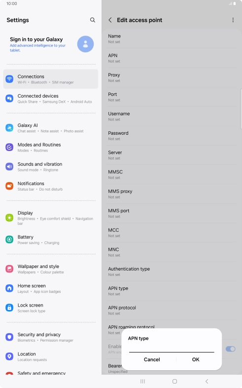 Key in default and press OK. Key in default and press OK.