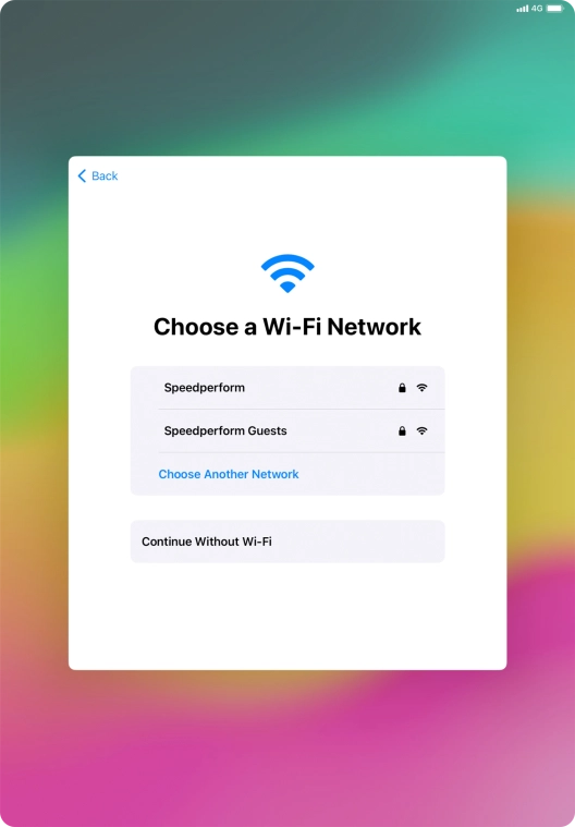 Press the required Wi-Fi network. Press the required Wi-Fi network.