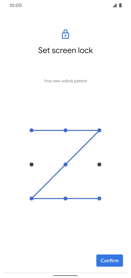 Repeat the selected phone lock code and press Confirm. Repeat the selected phone lock code and press Confirm.