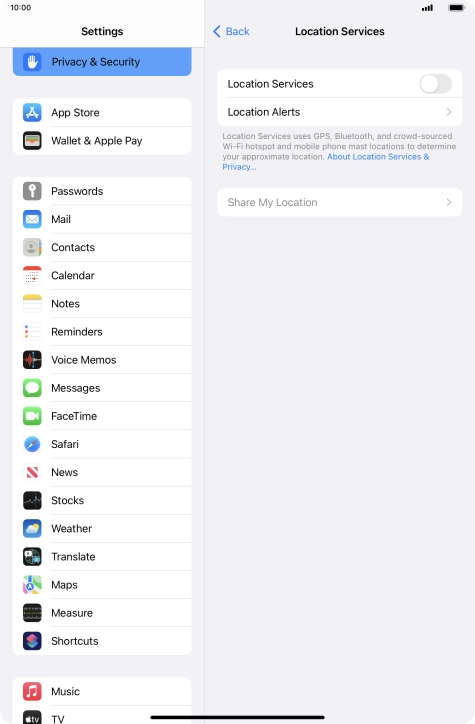 Press the indicator next to Press the indicator next to