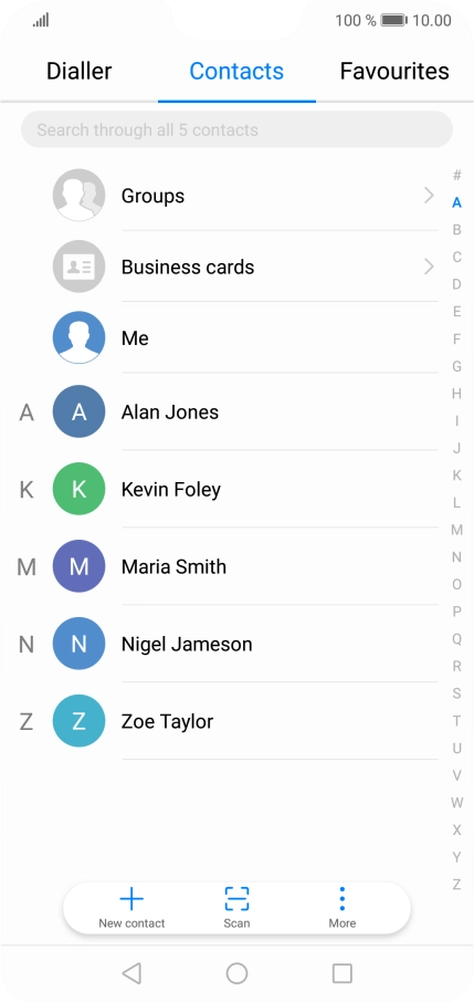 Press New contact. Press New contact.