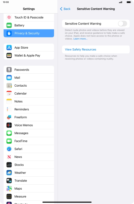 Press the indicator next to Press the indicator next to