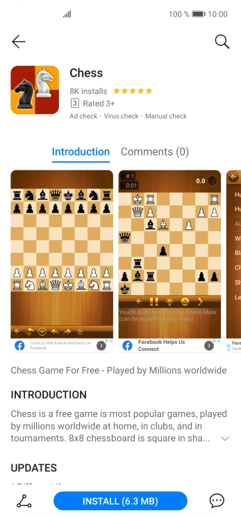 Press INSTALL and follow the instructions on the screen to install the app. Press INSTALL and follow the instructions on the screen to install the app.