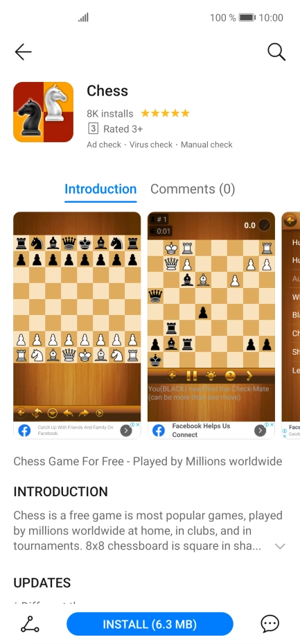Press INSTALL and follow the instructions on the screen to install the app. Press INSTALL and follow the instructions on the screen to install the app.
