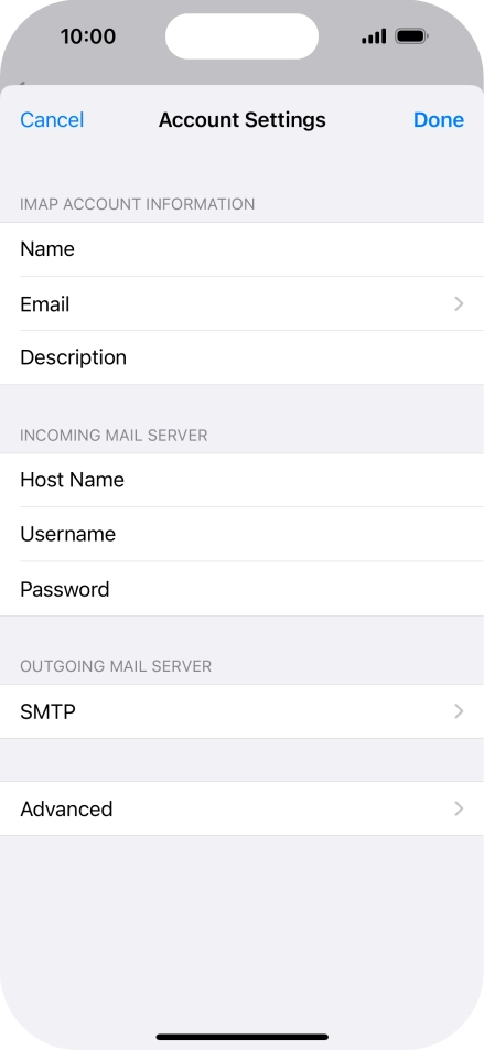 Press SMTP. Press SMTP.