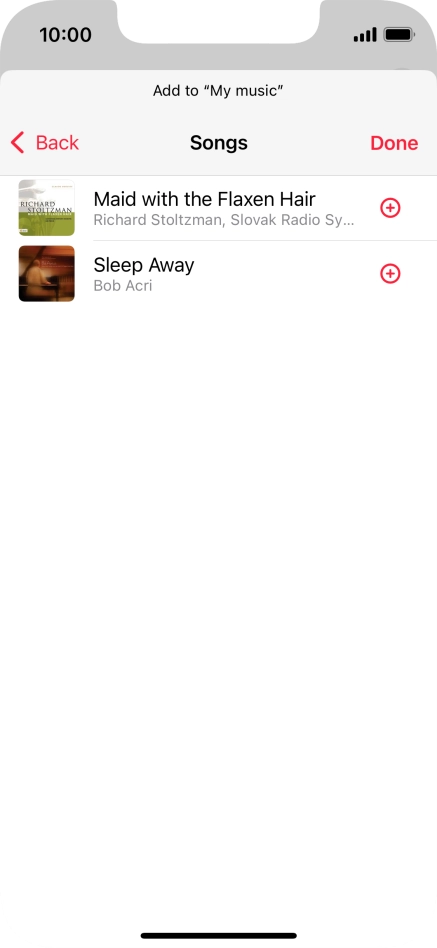 Go to the required category and press the add icon next to the required audio file. Go to the required category and press the add icon next to the required audio file.