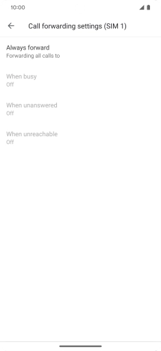 Press the required divert type. Press the required divert type.