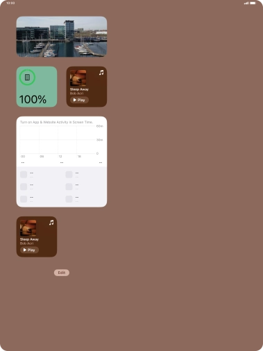 Press and hold the required widget until a pop-up menu is displayed. Press and hold the required widget until a pop-up menu is displayed.