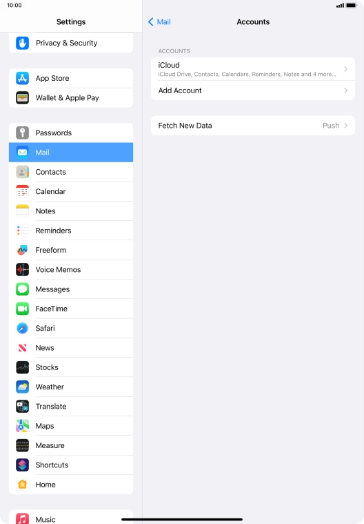 Press Add Account. Press Add Account.