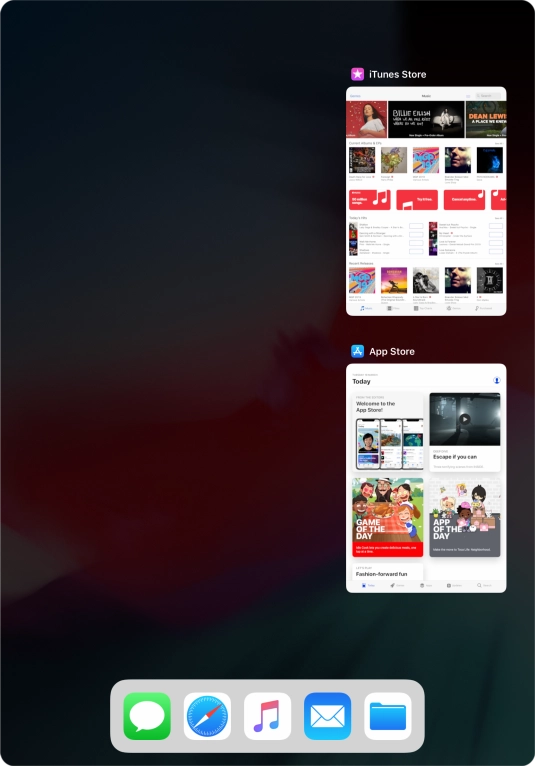 Slide upwards on the required application to end it. Slide upwards on the required application to end it.