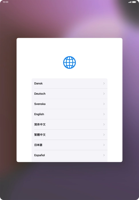 Press the required language. Press the required language.
