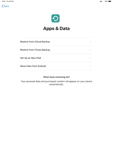Press Set Up as New iPad and follow the instructions on the screen to finish the activation. Press Set Up as New iPad and follow the instructions on the screen to finish the activation.