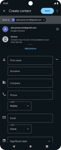 Press the required Google account. Press the required Google account.