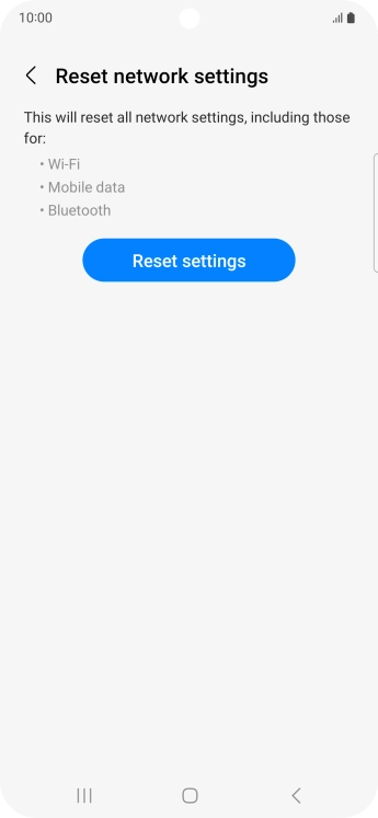 Press Reset settings. Press Reset settings.