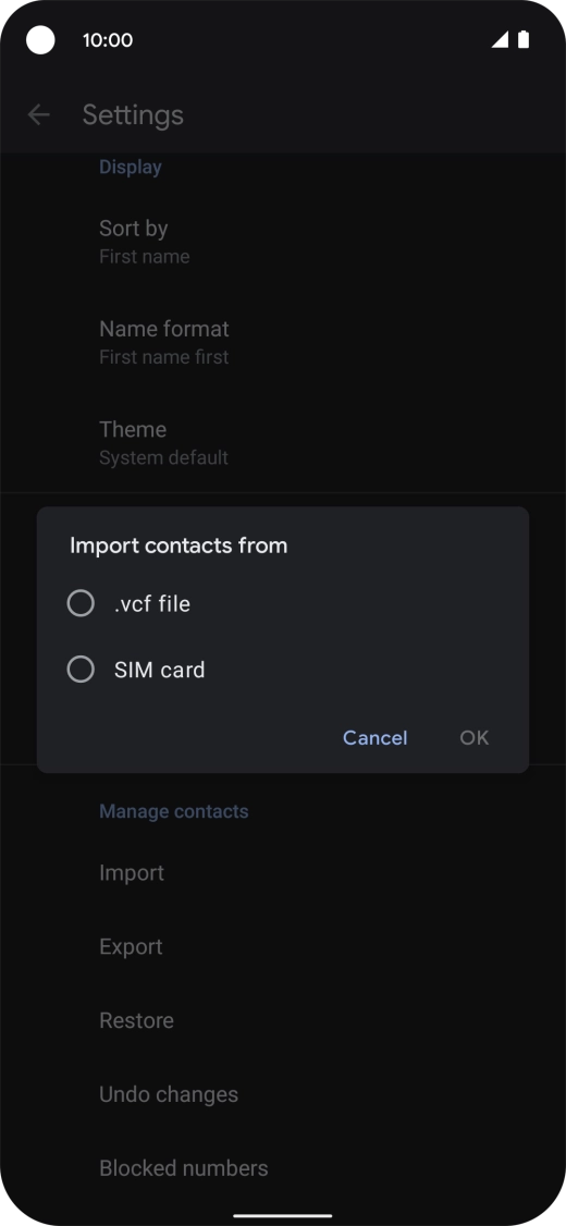 Press SIM card. Press SIM card.