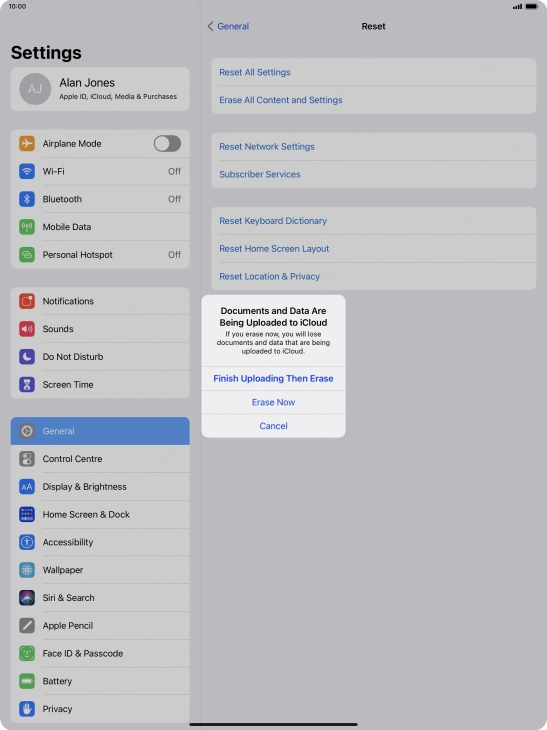 Press Erase Now. Press Erase Now.