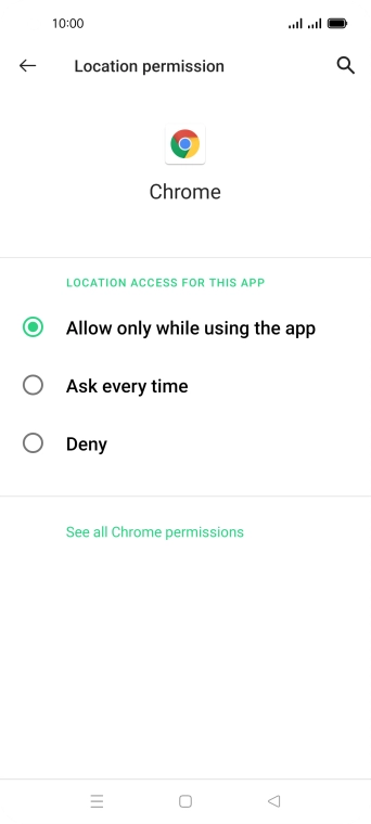 Press the required setting. Press the required setting.