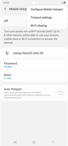 Press Configure Mobile Hotspot. Press Configure Mobile Hotspot.