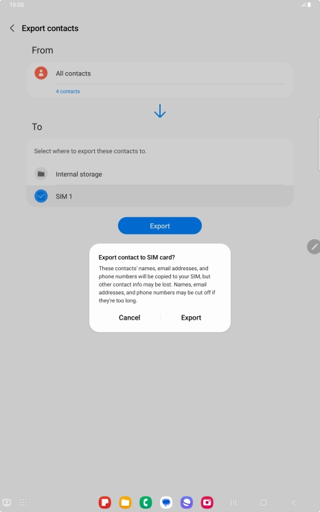 Press Export. Press Export.