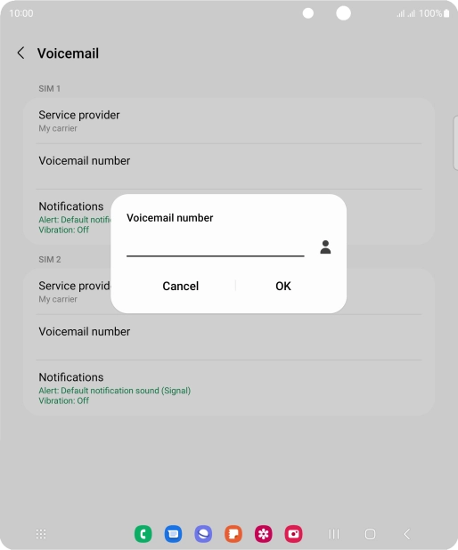 Key in +447953222222 and press OK. Key in +447953222222 and press OK.