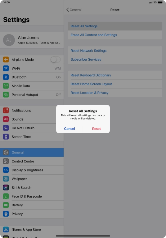 Press Reset. Press Reset.