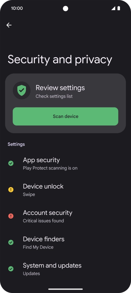 Press Device unlock. Press Device unlock.