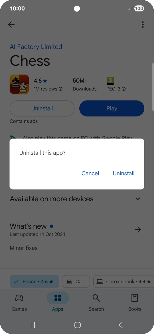 Press Uninstall. Press Uninstall.