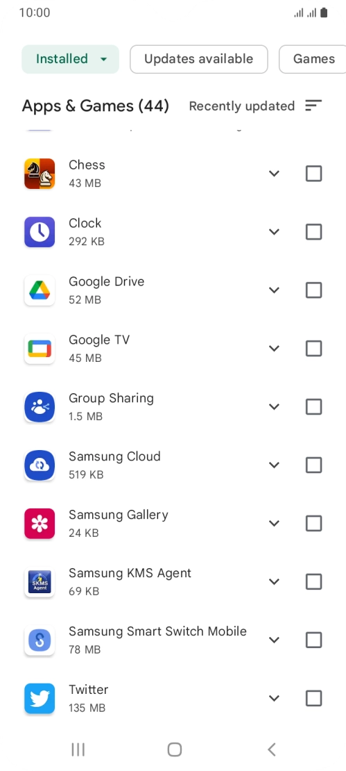 Press the required app. Press the required app.