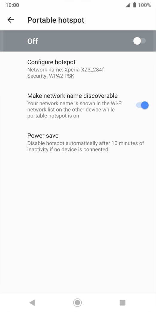 Press Configure hotspot. Press Configure hotspot.