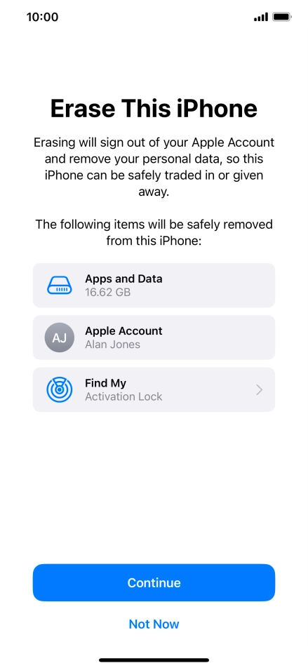 Press Continue. Press Continue.
