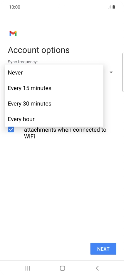 Press the required setting. Press the required setting.