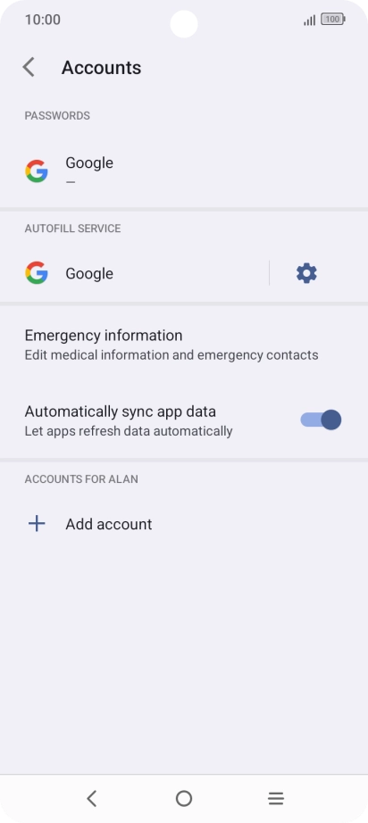 Press Add account. Press Add account.