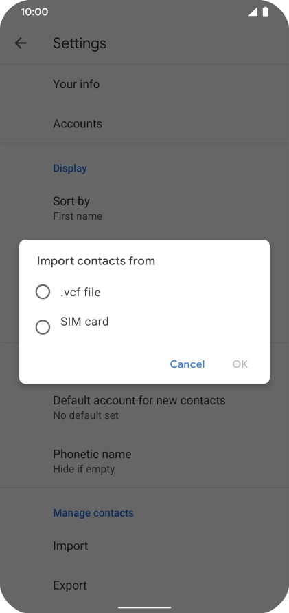 Press SIM card. Press SIM card.