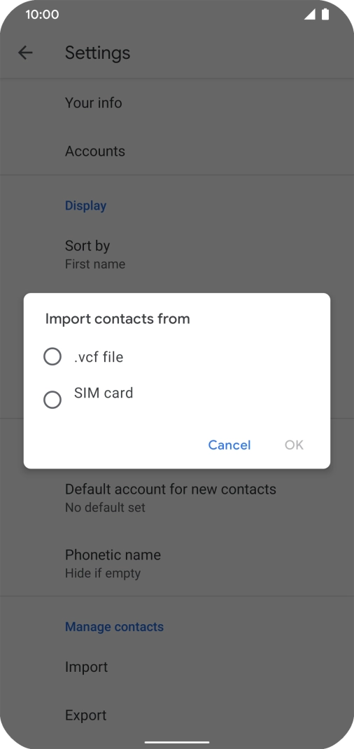 Press SIM card. Press SIM card.