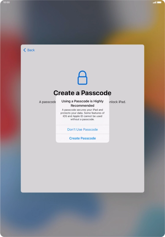If you turn off the function, press Don't Use Passcode. If you turn off the function, press Don't Use Passcode.