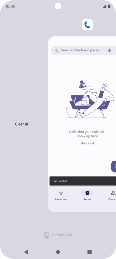Press Clear all. Press Clear all.
