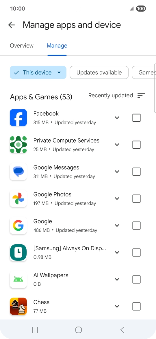 Press the required app. Press the required app.