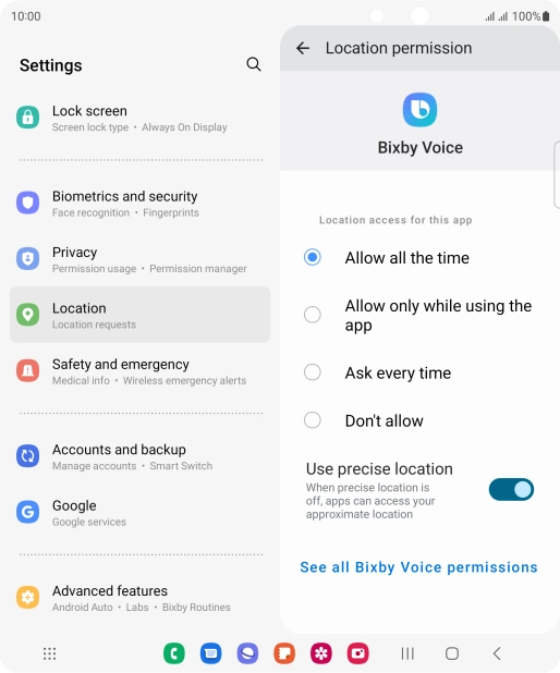 Press the required setting. Press the required setting.